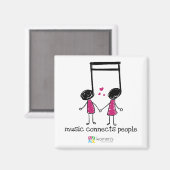 Roze muziek verbindt mensen magneet (Voorkant / Achterkant)