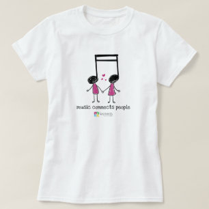Roze muziek verbindt mensen t-shirt