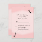Roze Muziek Wedding RSVP (Voorkant / Achterkant)
