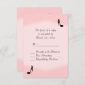 Roze Muziek Wedding RSVP (Voorkant / Achterkant)
