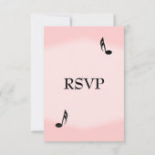 Roze Muziek Wedding RSVP Kaartje (Achterkant)