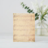 roze muziekblad briefkaart (Staand voorkant)