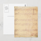 roze muziekblad briefkaart (Voorkant / Achterkant)