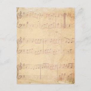 roze muziekblad briefkaart