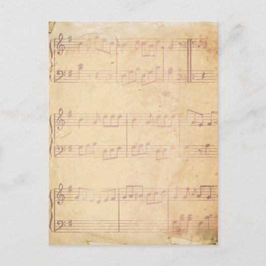 roze muziekblad briefkaart (Voorkant)