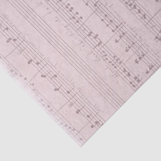  roze muziekblad tissuepapier (Detail)