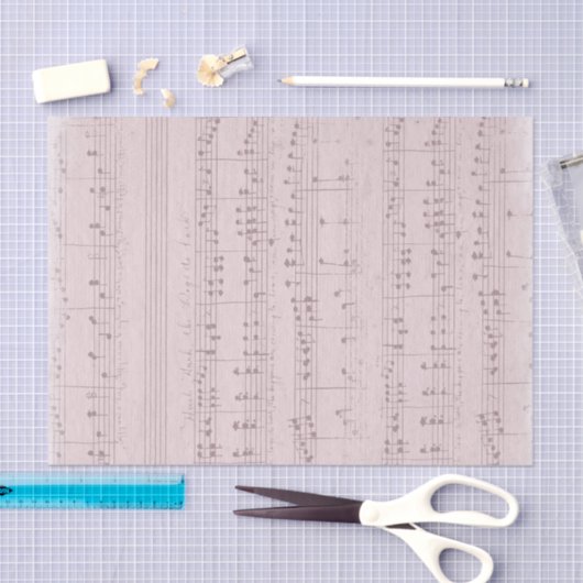  roze muziekblad tissuepapier (Craft)