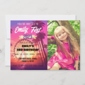 Roze Muziekfestival Fest Foto Verjaardag Kaart (Voorkant)