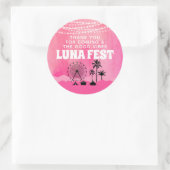 Roze muziekfestival Hartelijk dank Ronde Sticker (Tas)