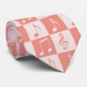 Roze muziekkerspatroon stropdas (Opgerold)
