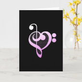 Roze Muziekmuzikant Hart Kaart (Gele Bloem)