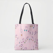roze muzieknoot musical tote bag (Voorkant)