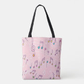 roze muzieknoot musical tote bag (Achterkant)