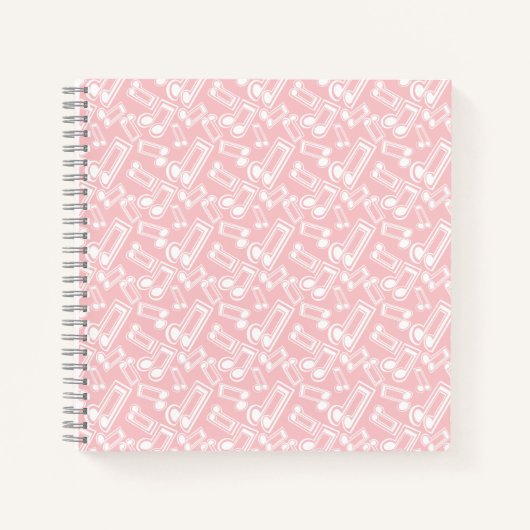 Roze muzieknoten notitieboek (Voorkant)
