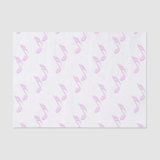 Roze Muzieknoten Tissuepapier (Voorkant)