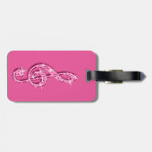 Roze Muzieknoten van Glitzy Sparkly Bagagelabel (Achterkant horizontaal)