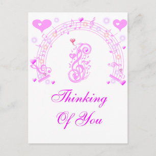 Roze, Muzieknoten van Love_ Briefkaart