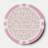 Roze muzieknotenblad poker chips (Voorkant)