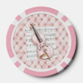 Roze muzieknotenblad poker chips (Achterkant)