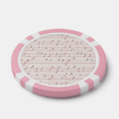 Roze muzieknotenblad poker chips (Enkel)