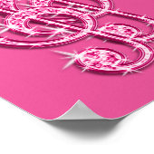 Roze muzieknotitie en Stiletto 75th Birthday Poster (Hoek)