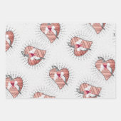 Roze muzieknotitiehoofden inpakpapier vel (Voorkant 2)