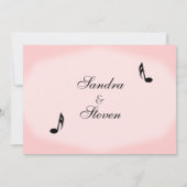 Roze muziekthema Weddenschap Kaart (Achterkant)