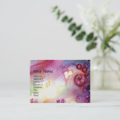 ROZE MUZIKALE CLOWN  Aquarel Visitekaartje (Staand voorkant)