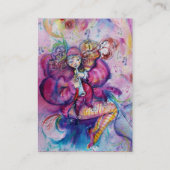 ROZE MUZIKALE CLOWN  Aquarel Visitekaartje (Achterkant)