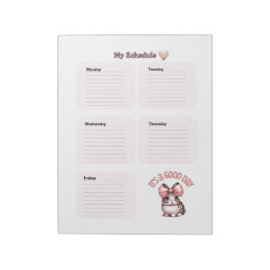 Roze My Schedule Dagelijkse Planner Notitieblok