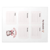 Roze My Schedule Dagelijkse Planner Notitieblok (Voorkant)