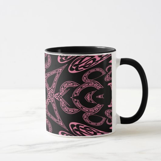 Roze mysterie Gotische monogram K Mok (Rechts)