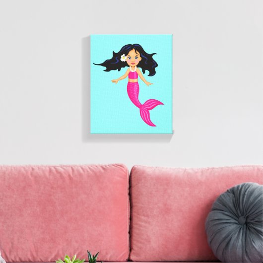 Roze mystieke roze kamer meisje canvas afdruk (Insitu (Woonkamer))