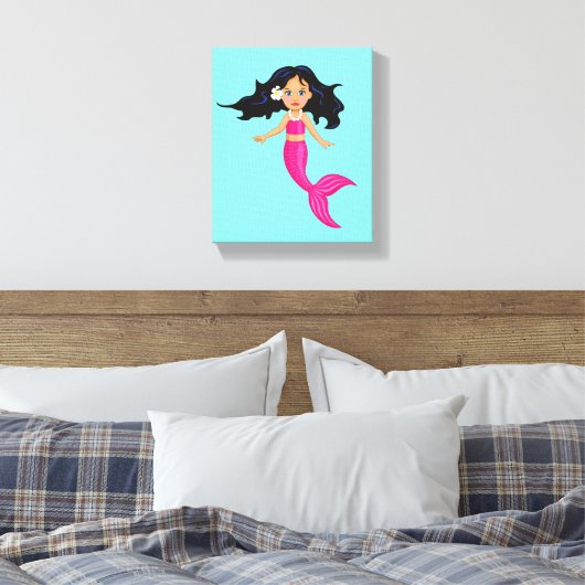 Roze mystieke roze kamer meisje canvas afdruk (Insitu (Slaapkamer))