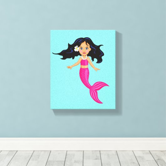 Roze mystieke roze kamer meisje canvas afdruk (Insitu (Houten vloer))