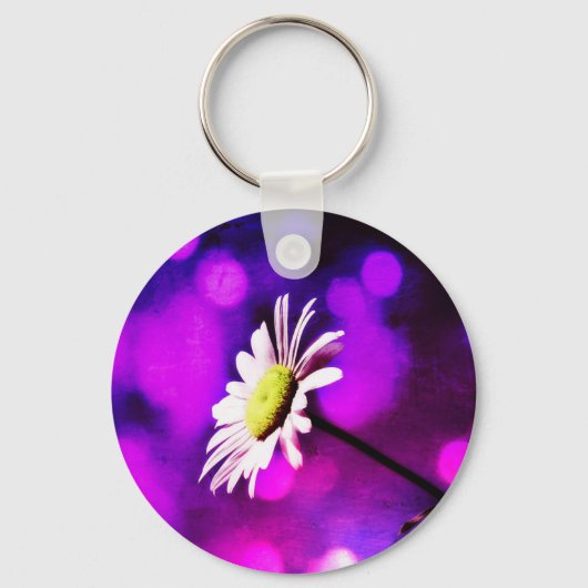 Roze N Amethyst Daisy Sleutelhanger (Voorkant)