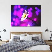 Roze N Amethyst Daisy Wrapped Canvas Afdruk (Insitu (Slaapkamer))