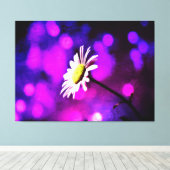 Roze N Amethyst Daisy Wrapped Canvas Afdruk (Insitu (Houten vloer))