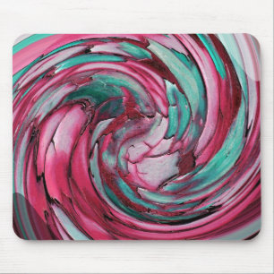 Roze N Blauwgroen Abstracte Dolphin Art Muismat