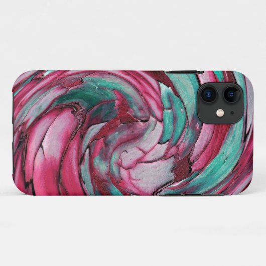 Roze N Blauwgroen Abstracte iPhone 5 hoesje (Achterkant (horizontaal))