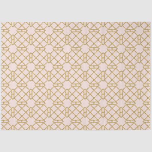 Roze n Gold Art Deco Chinese Chippendale ontkoppel Tissuepapier (Voorkant)