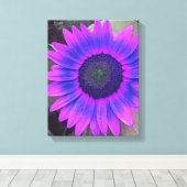 Roze N Paarse Zonnebloem Verpakt Canvas (Insitu (Houten vloer))