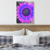 Roze N Paarse Zonnebloem Verpakt Canvas (Insitu (Slaapkamer))