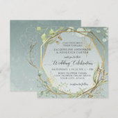 Roze n White Anemone Twig Fern Eucalyptus Wreath Kaart (Voorkant / Achterkant)