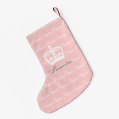 Roze-n-White prinses Kleine Kerstsok (Achterkant (Hangend))