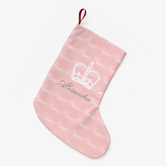 Roze-n-White prinses Kleine Kerstsok (Voorkant (Hangend))