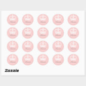 Roze-n-White prinses Ronde Sticker (Vel)