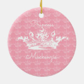 Roze-n-witte  prinses Crown personaliseert het Keramisch Ornament (Achterkant)