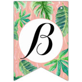 Roze n zwart Vrijgezellenfeest Flamingo Leaf Strip Vlaggetjes (Tweede vlag)