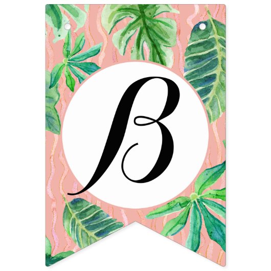 Roze n zwart Vrijgezellenfeest Flamingo Leaf Strip Vlaggetjes (Tweede vlag)